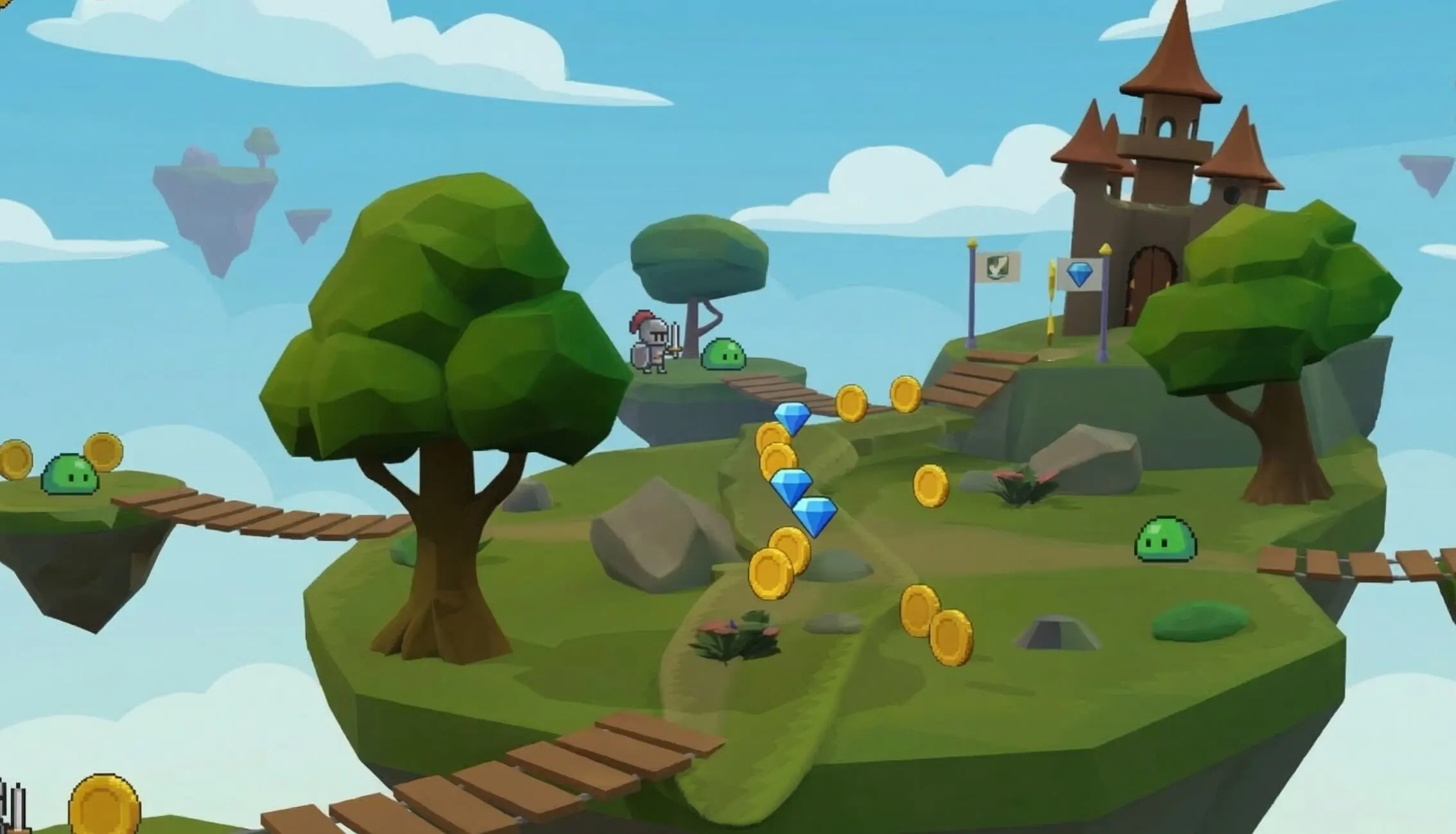 Orio AI-generated 3D castle islands game world